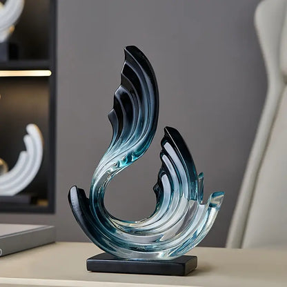 Abstract Wave Sculpture Resin Figurine