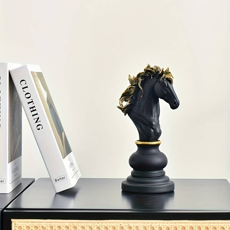 Black Golden Resin Chess Set