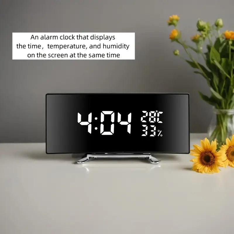 ERIMOON Multi-Function LED Alarm Clock with Curved Large Screen