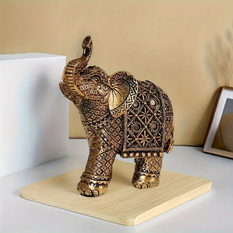 Lucky Wealth Elephant Ornament Resin Statue Art Craft