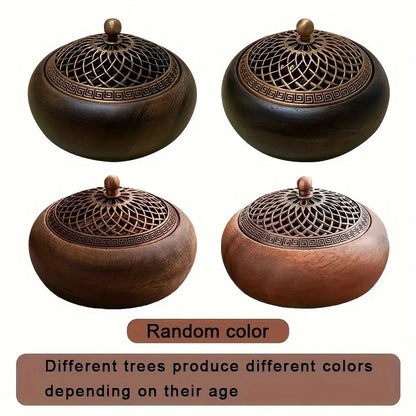 Walnut Log Incense Burner Set