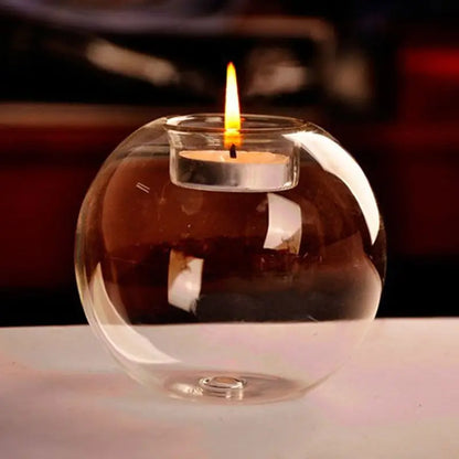 Elegant European-Style Glass Candle Holder