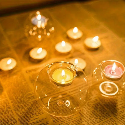 Elegant European-Style Glass Candle Holder