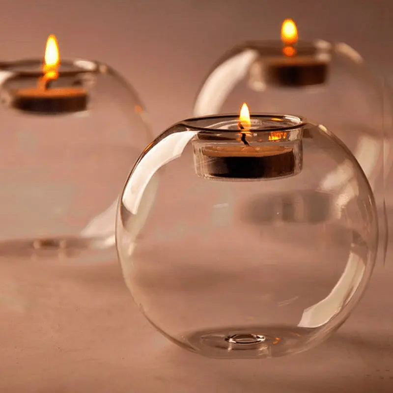 Elegant European-Style Glass Candle Holder