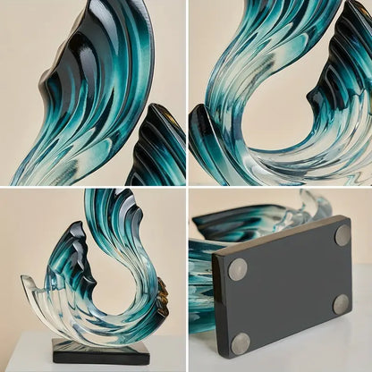 Abstract Wave Sculpture Resin Figurine