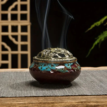 Kiln-changed ceramic incense burner