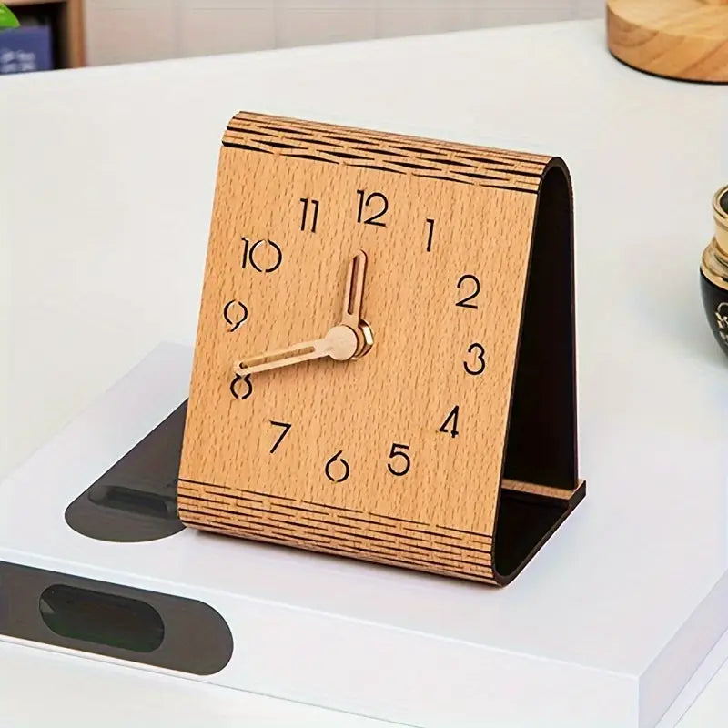 Modern Foldable Wooden Desk Clock