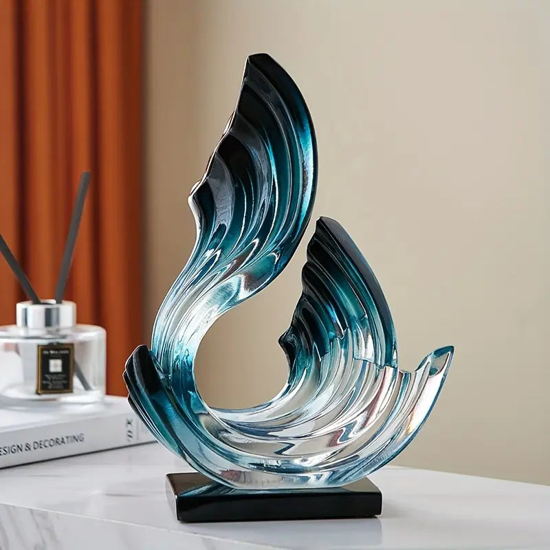 Abstract Wave Sculpture Resin Figurine