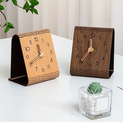 Modern Foldable Wooden Desk Clock