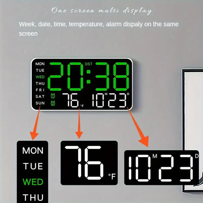 Digital Wall Clock Large LED Display with Calendar