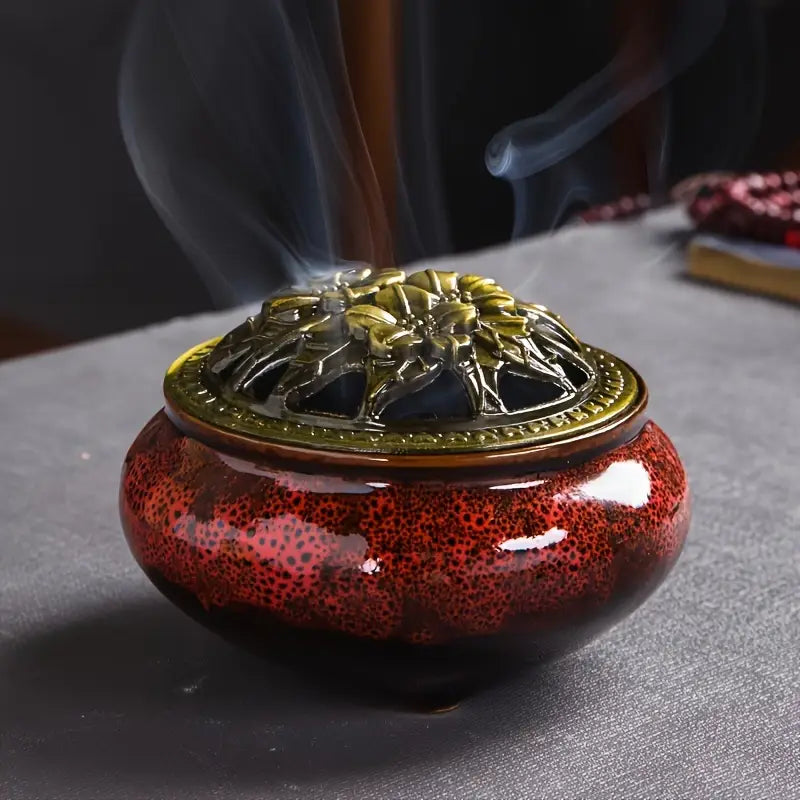 Kiln-changed ceramic incense burner