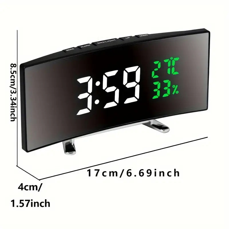 ERIMOON Multi-Function LED Alarm Clock with Curved Large Screen