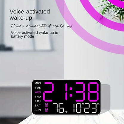 Digital Wall Clock Large LED Display with Calendar