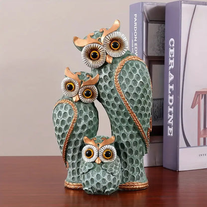 Chic Owl Family Resin Decor