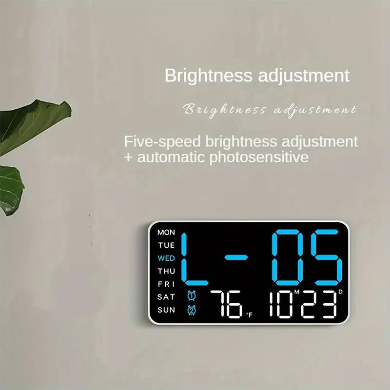 Digital Wall Clock Large LED Display with Calendar