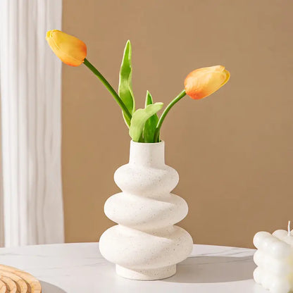 Modern Boho White Ceramic Vase