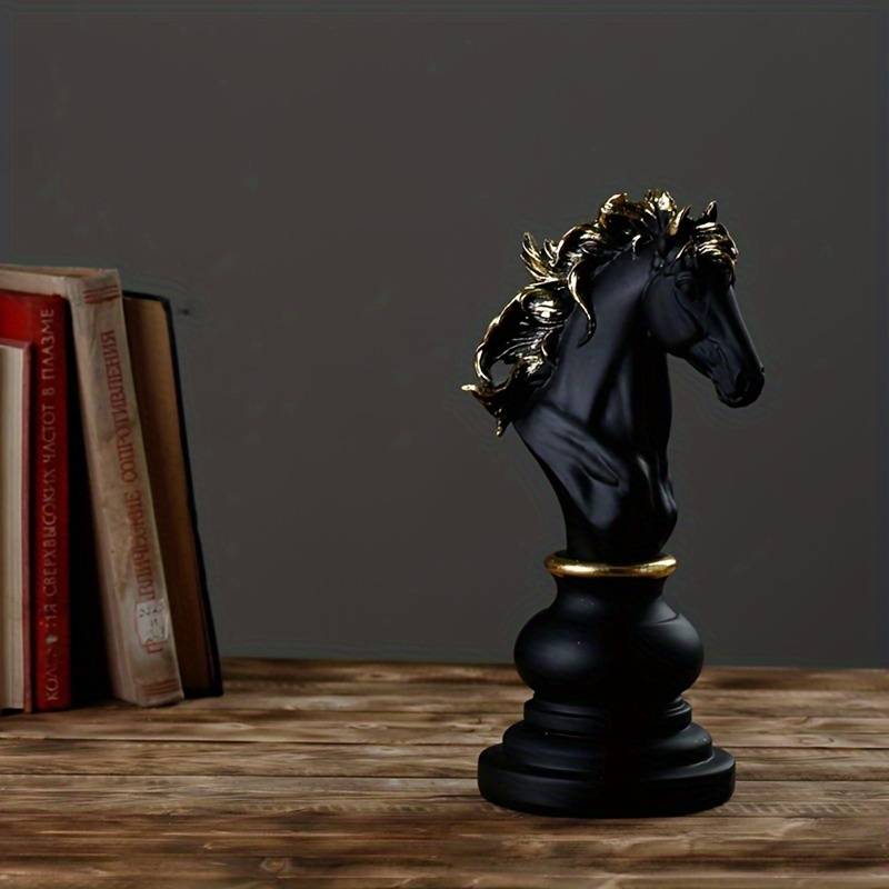 Black Golden Resin Chess Set