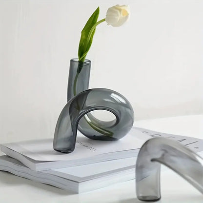 1-Piece Modern Creative Irregular Shaped Glass Vase