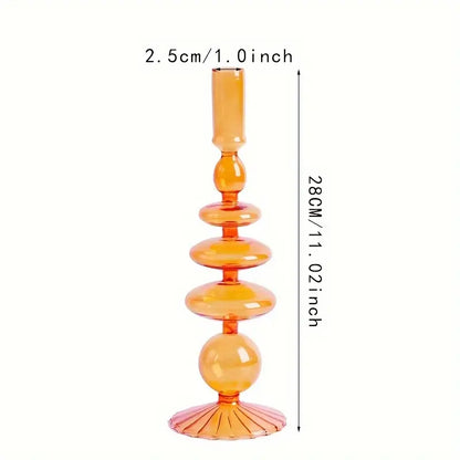 Creative And Minimalist Clear Glass Candle Holder Set