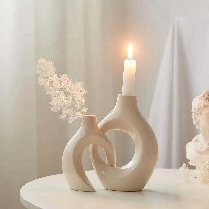 Set Ceramic Candle Holders