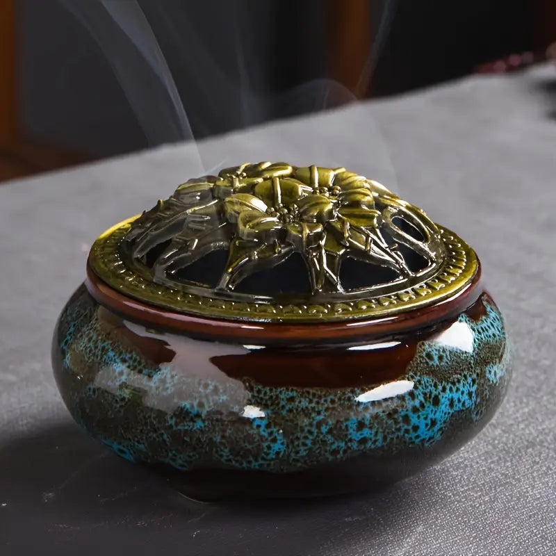 Kiln-changed ceramic incense burner