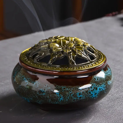 Kiln-changed ceramic incense burner