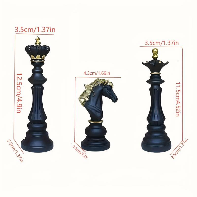 Black Golden Resin Chess Set