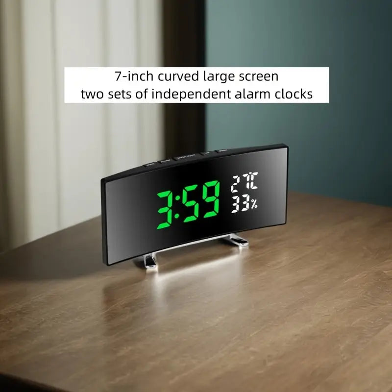 ERIMOON Multi-Function LED Alarm Clock with Curved Large Screen