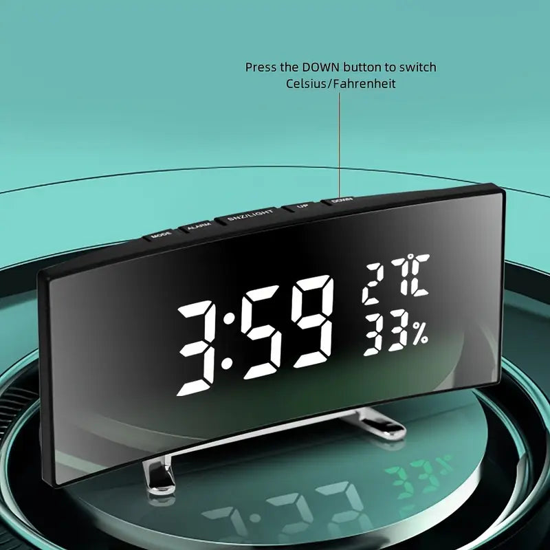 ERIMOON Multi-Function LED Alarm Clock with Curved Large Screen