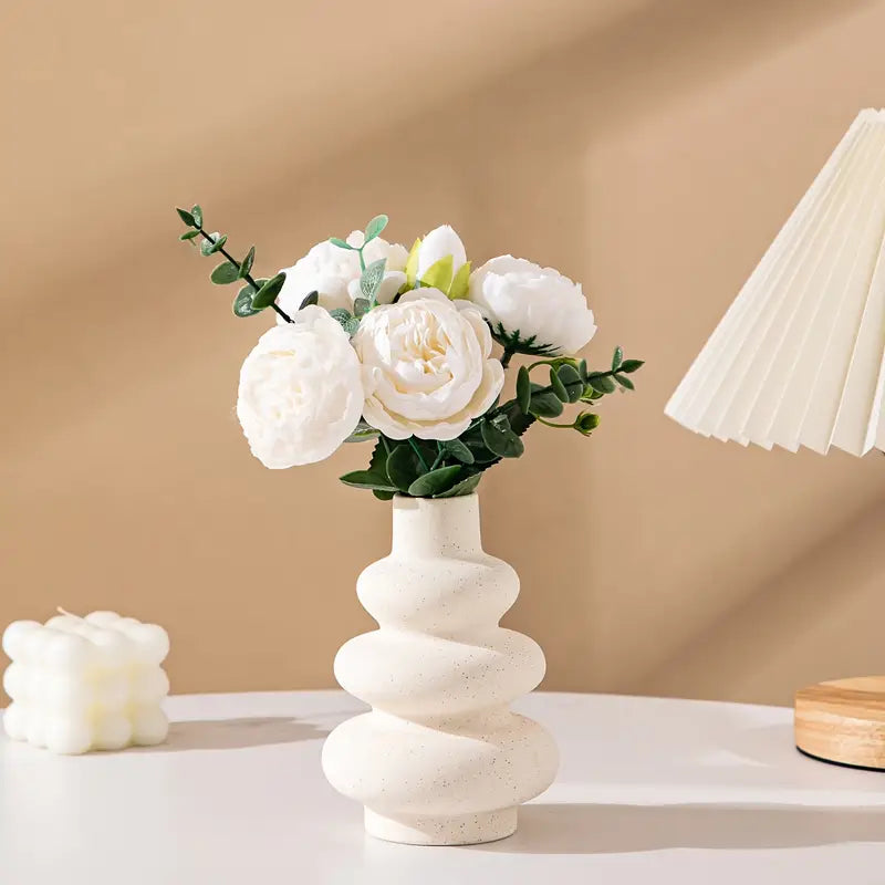 Modern Boho White Ceramic Vase