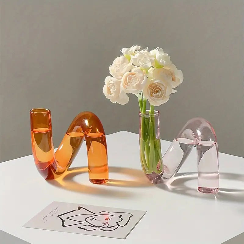 1-Piece Modern Creative Irregular Shaped Glass Vase