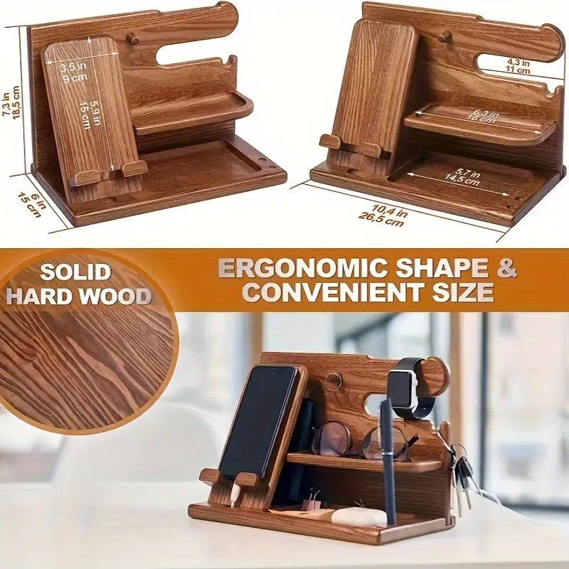 Classic Wooden Workspace Organizer