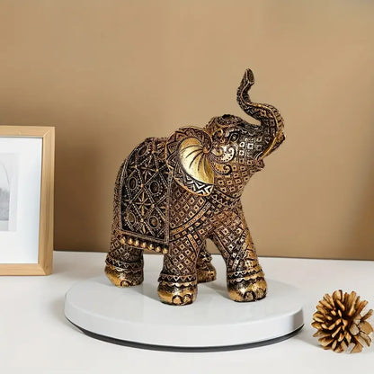 Lucky Wealth Elephant Ornament Resin Statue Art Craft