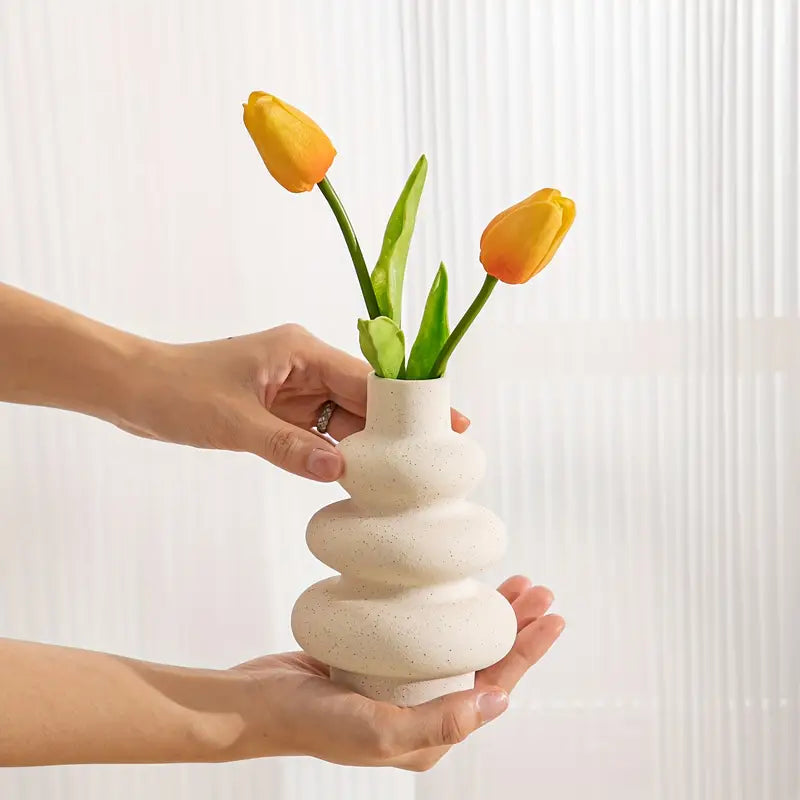 Modern Boho White Ceramic Vase