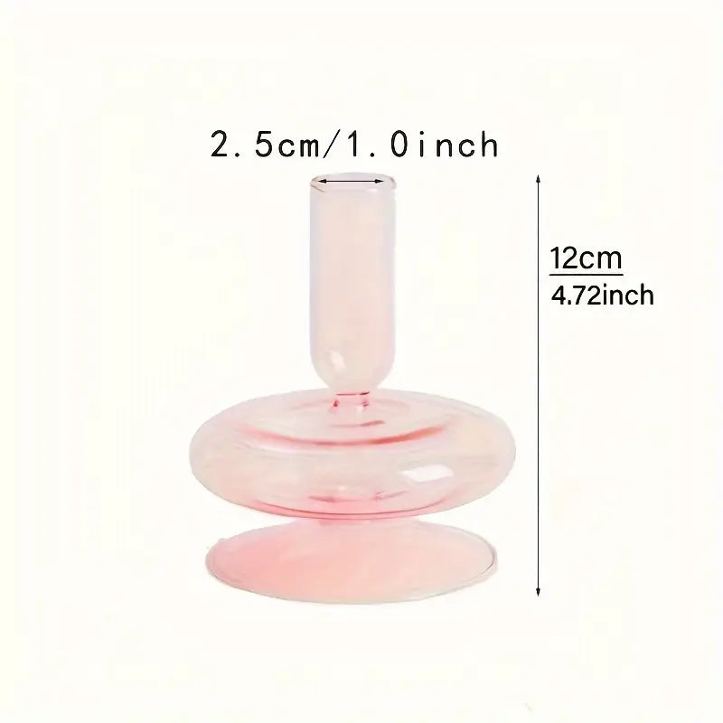 Creative And Minimalist Clear Glass Candle Holder Set