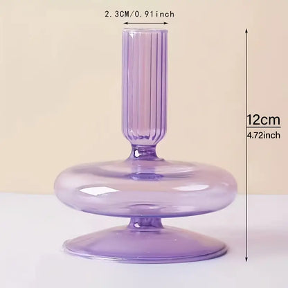 Creative And Minimalist Clear Glass Candle Holder Set