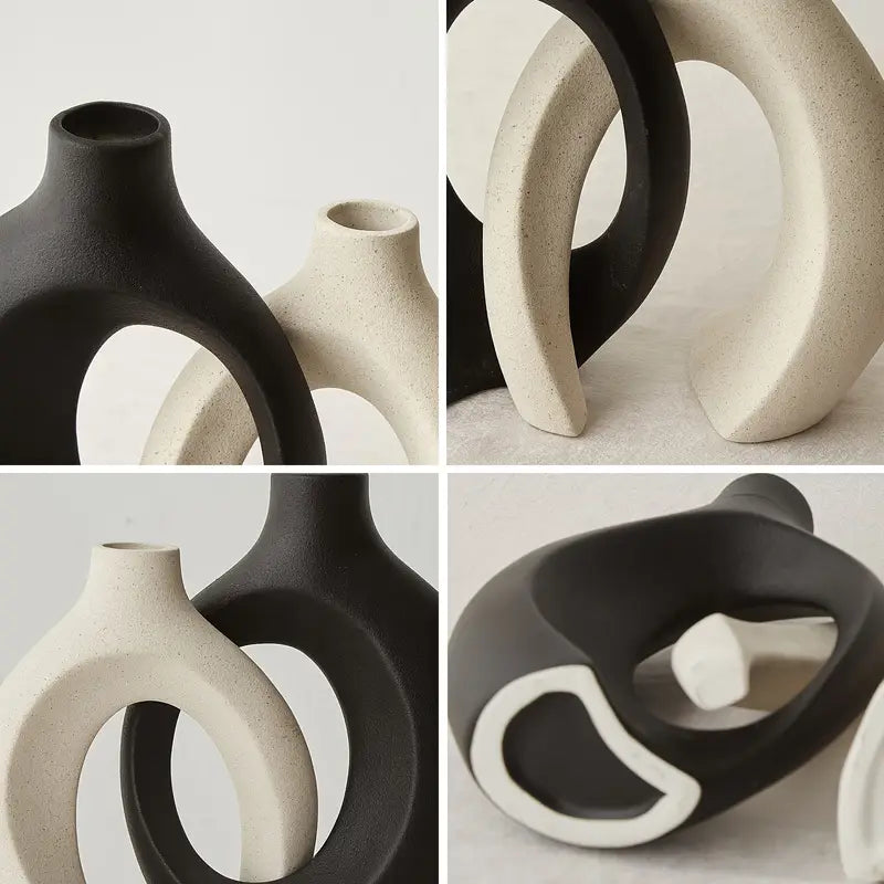 Black And White Ceramic Vases