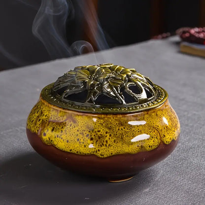 Kiln-changed ceramic incense burner