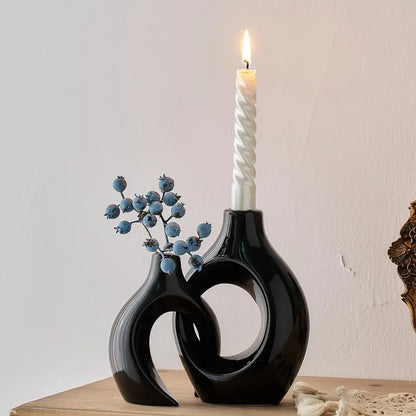 Set Ceramic Candle Holders