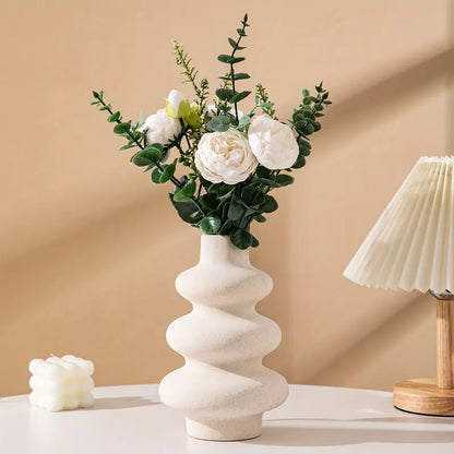 Modern Boho White Ceramic Vase