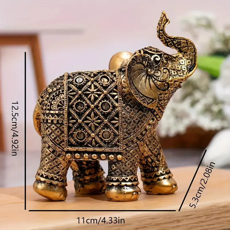 Lucky Wealth Elephant Ornament Resin Statue Art Craft