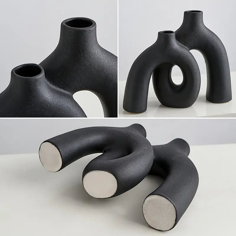 Modern Ceramic Twist Ring Vase