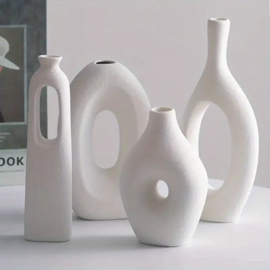 Modern White Ceramic Vase Set