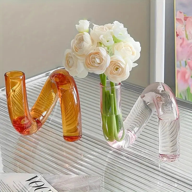 1-Piece Modern Creative Irregular Shaped Glass Vase