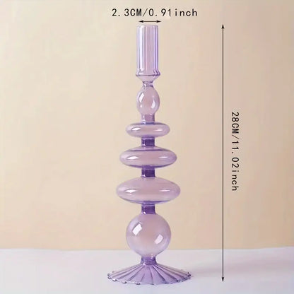 Creative And Minimalist Clear Glass Candle Holder Set