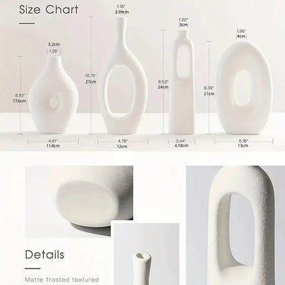 Modern White Ceramic Vase Set