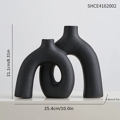 Modern Ceramic Twist Ring Vase