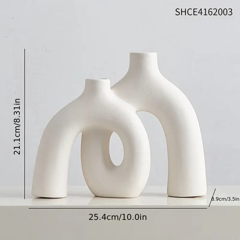 Modern Ceramic Twist Ring Vase