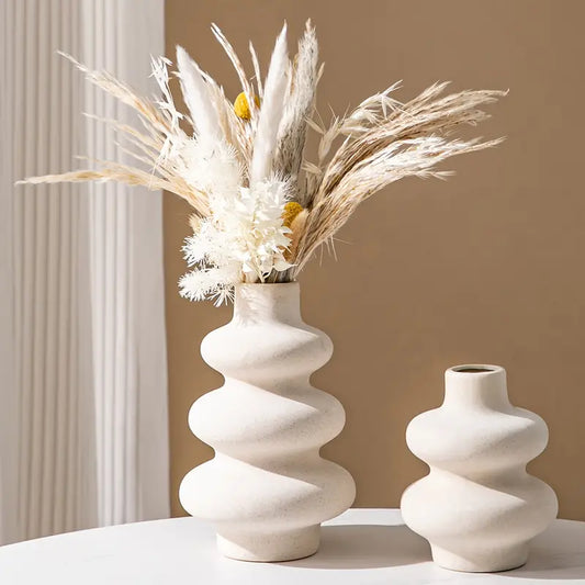 Modern Boho White Ceramic Vase