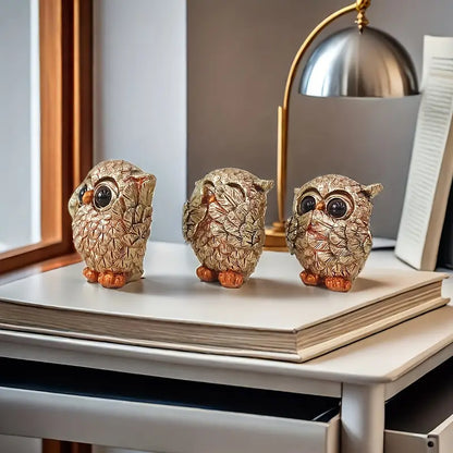 3-Piece Cute European Style Owl Figurine